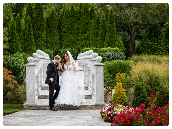 bride and groom walking