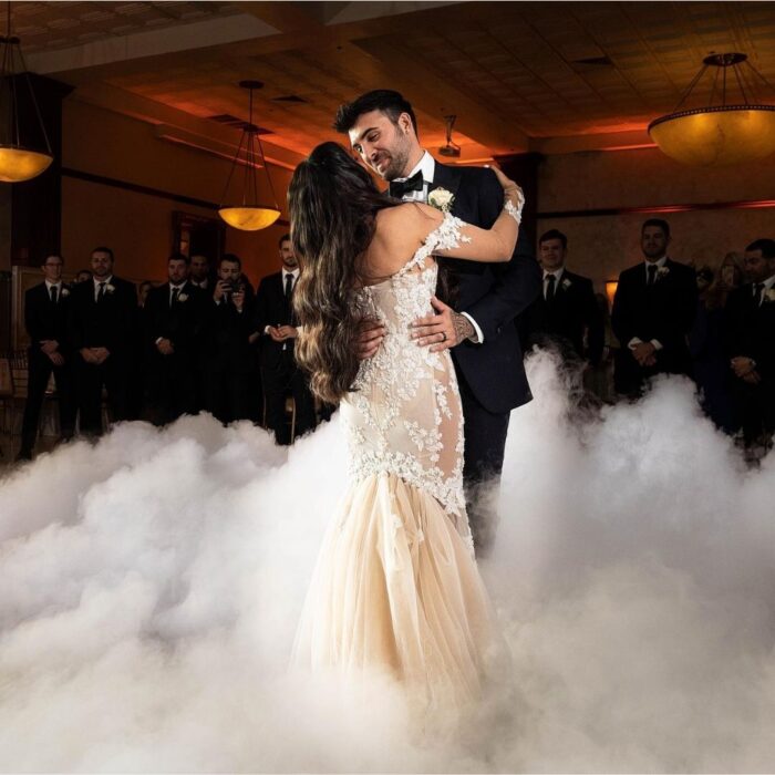 bride and groom dancing at a wedding