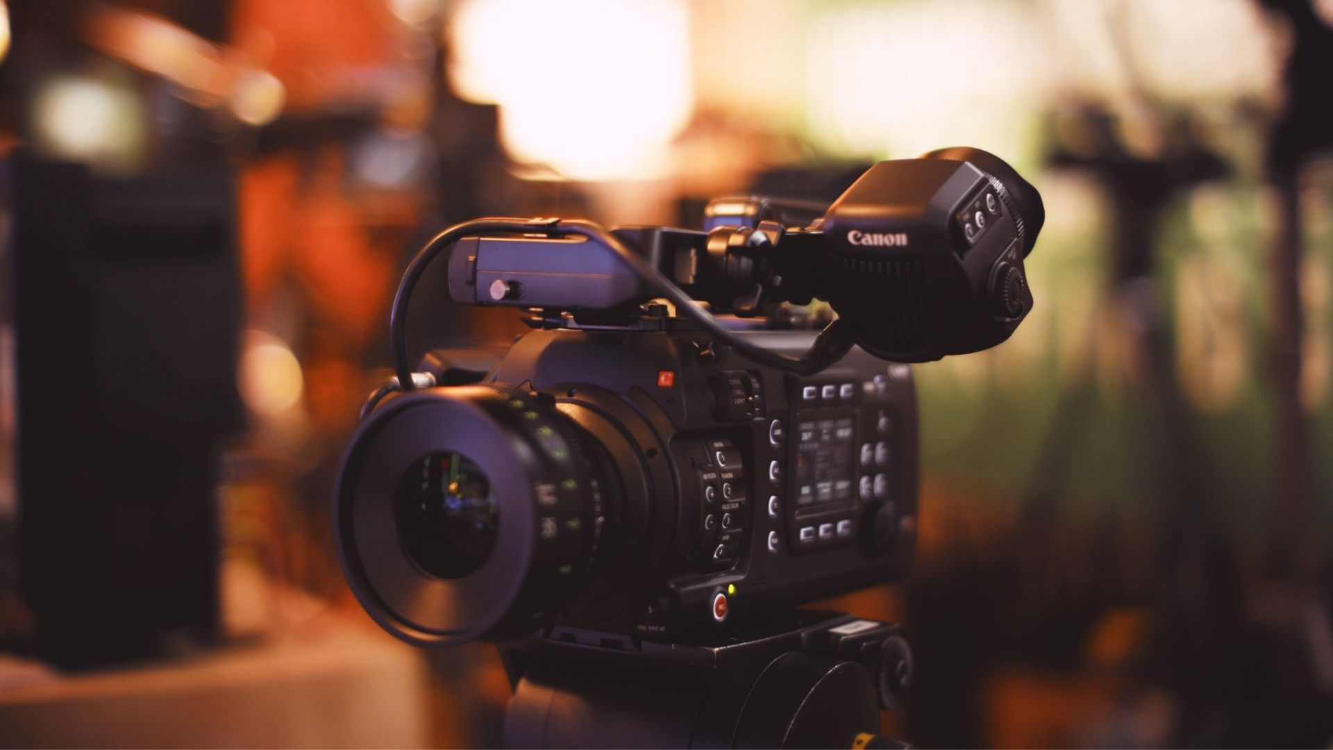 video camera on a tripod